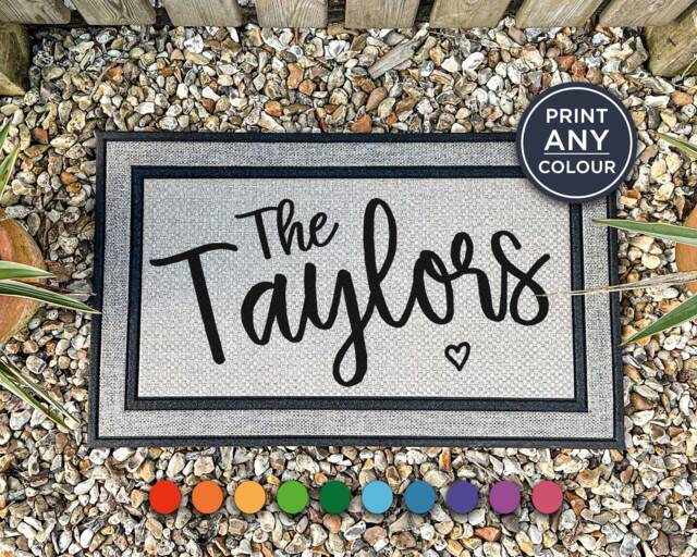 Family Name All Weather Doormat - Custom With House Personalised Welcome Mat Housewarming Gift Best For 2023 - image 1