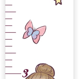 Ballerina Nursery Canvas Growth Chart Kids Ruler Height Free Shipping Baby Girl Decor Chart Canvas - thumbnail 2