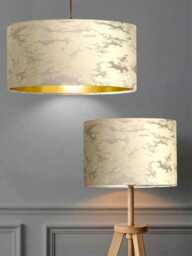 New Luxury High Quality Embossed Oat Meal Neutral Foil Velvet Drum Shape Lamp Shade & Pendant Light Suitable For Tables Ceilings