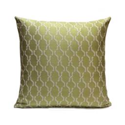 White & Lime Green Pillow, Throw Pillow Cover, Decorative Cushion Pillowcase, Cotton Blend, Indoor Outdoor - thumbnail 1