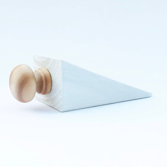 White Door Stop Doorstopper Wood Wedge Accessories - image 1