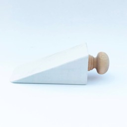 White Door Stop Doorstopper Wood Wedge Accessories - thumbnail 2
