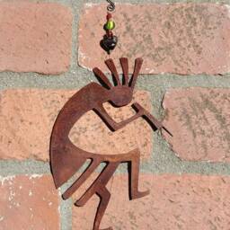 Kokopelli, Metal Wall Art, Garden Decor, Southwestern, Yard Fence Rustic Native American, Gift For Him 42 - thumbnail 3