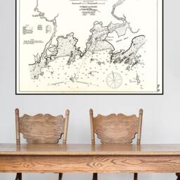 Antique Branford Connecticut Chart Print Vintage Map Art - thumbnail 2