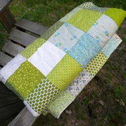 Patchwork Quilt Spring Green Scrappy Cotton Bedding - 81x81 - thumbnail 2