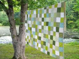 Patchwork Quilt Spring Green Scrappy Cotton Bedding - 81x81