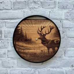 Forest Themed Wall Clock, Silent Round Carved Live Edge Wood & Metal, Outdoor Camping Home Decor, Nature Inspired Gifts - thumbnail 3