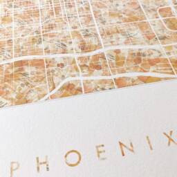 Phoenix Map Urban Fabric Watercolor Texture Painting Arizona City Plan - Art Print Graduation Wedding Anniversary Realtor Gift Earth - thumbnail 2
