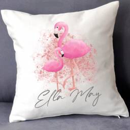 Personalised Flamingo Cushion Gift , Printed Name Design Throw Pillow For Girls Boys Bedroom Christmas - thumbnail 2