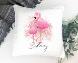 Personalised Flamingo Cushion Gift , Printed Name Design Throw Pillow For Girls Boys Bedroom Christmas - thumbnail 1