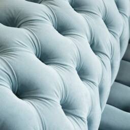 British Handmade Dusty Blue Velvet 2 Seater Chesterfield Sofa - thumbnail 4
