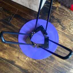 Handmade Purple Sparkly Care Bears Resin Side Table With Wrought Iron Legs - thumbnail 2