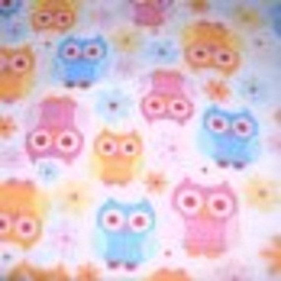 Madiebs Custom Colorful Pastel Owls On White Basinette Sheet