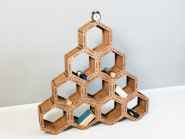 Room Divider, Hexagon Shelves, Honeycomb Shelf, Geometric Floating Shelves, Bookcase, Modular Shelving, Custom Shelves - image 1