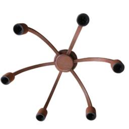 Domus Teak Wood Ceiling Lamp Midcentury 6 Lights Chandelier - thumbnail 4