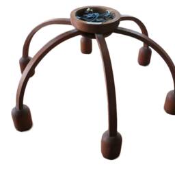 Domus Teak Wood Ceiling Lamp Midcentury 6 Lights Chandelier - thumbnail 3