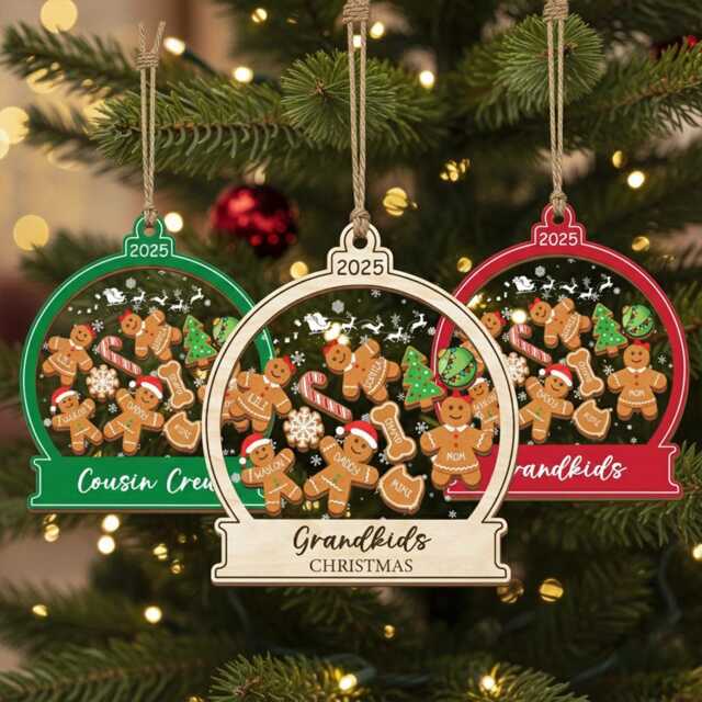Custom Grandkids Christmas Ornament, Gingerbread Family Ornament For Grandparents, Grandma Perfect Batch Keepsake, Xmas Gift - image 1