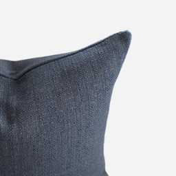 Blue Textured Throw Pillow Cover Woven Navy Blue Cushion Neutral Modern Farmhouse Living Room Sofa - thumbnail 3