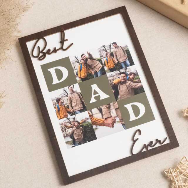 Personalized Dad Photo Frame, Best Ever Wooden Picture Frame Gift For Father's Day Y79 - image 1
