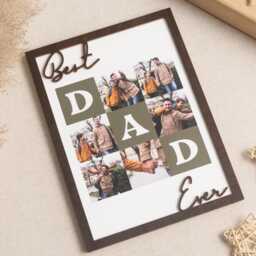 Personalized Dad Photo Frame, Best Ever Wooden Picture Frame Gift For Father's Day Y79 - thumbnail 1