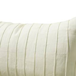 Ivory Linen Pleated Textured Pillow Cover, Lumbar Pillow, Off White Cushion, Decorative Housewarming Gift Hostess Bed - thumbnail 2