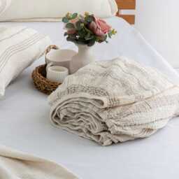Washed Muslin Fitted Bed Sheet 100% Turkish Cotton, Super Soft - thumbnail 1