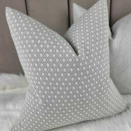 Park Lane John Lewis Grey Cushion Cover Luxury Geometric Design For Sofa Or Bed - Silver Pillow Cover, Modern Throw Case - thumbnail 4