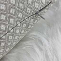 Park Lane John Lewis Grey Cushion Cover Luxury Geometric Design For Sofa Or Bed - Silver Pillow Cover, Modern Throw Case - thumbnail 3