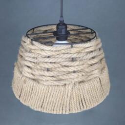 Hemp Rope Pendant Light Hand Woven Rustic Ceiling Lamp - thumbnail 2