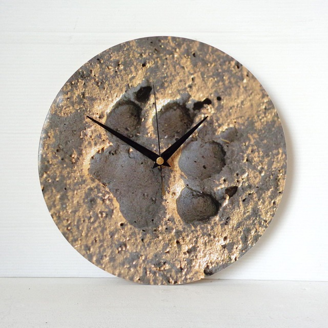 Paw Print Wall Clock - Beach Sand Photo, Dog Lover Gift - image 1