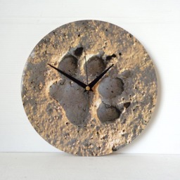 Paw Print Wall Clock - Beach Sand Photo, Dog Lover Gift