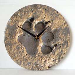 Paw Print Wall Clock - Beach Sand Photo, Dog Lover Gift - thumbnail 2