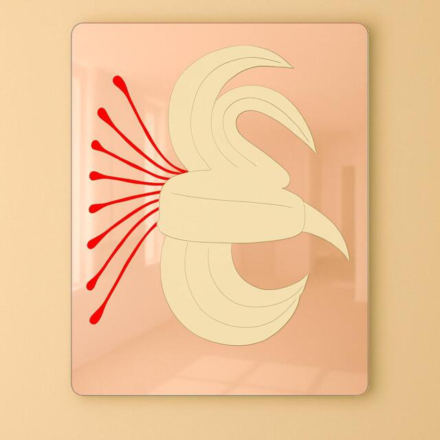 Floral Bloom Mirror - Wavy Acrylic Mirror Wiggly Heart Amorphic Retro Object, Wall Art - image 1