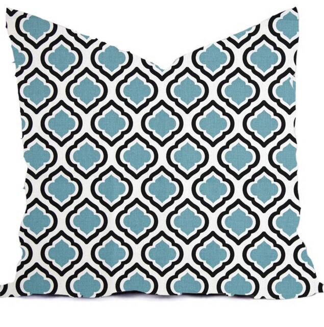 Pillows Cover Custom - Blue Powder Baby Ice White All Sizes 18x18, 16x16 Throw Accent Toss Modern Quatrefoilprint - image 1
