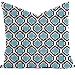 Pillows Cover Custom - Blue Powder Baby Ice White All Sizes 18x18, 16x16 Throw Accent Toss Modern Quatrefoilprint - thumbnail 1