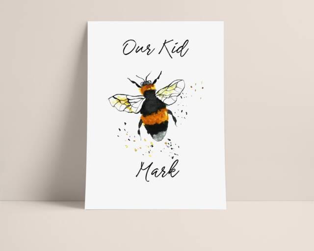 Personalised Our Kid Wall Print, Custom Manchester Bee Art Mancunian Print - image 1