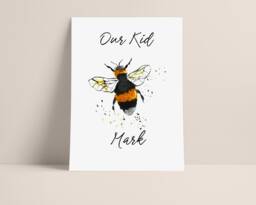 Personalised Our Kid Wall Print, Custom Manchester Bee Art Mancunian Print - thumbnail 1