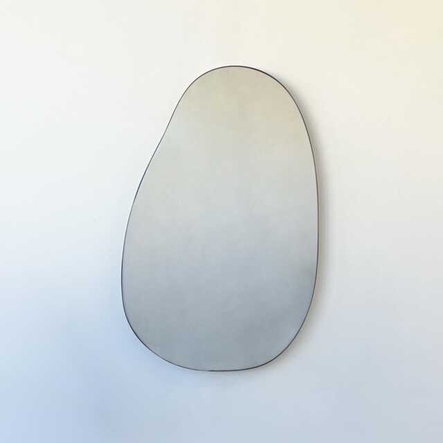 Freeform Irregular Shape Mirror With Handcrafted Bronze Patina Frame - H - image 1