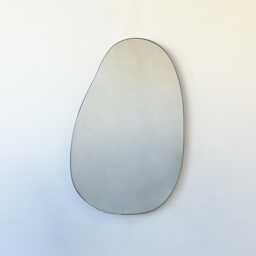 Freeform Irregular Shape Mirror With Handcrafted Bronze Patina Frame - H - thumbnail 1