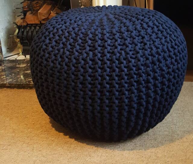 Knitted Pouf , Floor Pouf, Handmade Ottoman - image 1