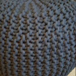 Knitted Pouf , Floor Pouf, Handmade Ottoman - thumbnail 3