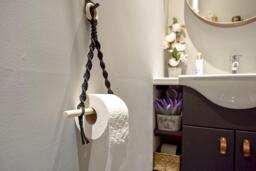 Black Macrame Toilet Roll Holder, Boho Tissue Dispenser, Rope Loo Paper Caddy, Eco Bathroom Hanger, Organiser
