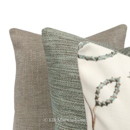 Luxury Designer Blue Green Weave Fabric Cushion Pillow Throw Cover - thumbnail 3