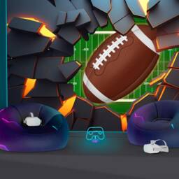 3D American Football Wall Mural, Modern Sports Decor, Peel & Stick Wallpaper - thumbnail 2