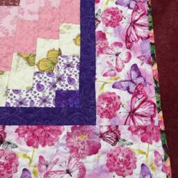 Pink Quilted Crib Quilt/Purple Baby Quilt/Baby Bedding/Newborn Gift Ideas/Baby Shower Gift/40 X 59 In/Nursery Quilt/Butterfly Quilt - thumbnail 3