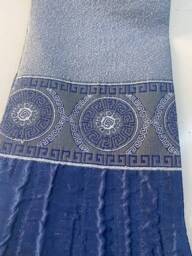 Damask Striped Curtain Panel Gray & Brown Embossed Fabric - thumbnail 4