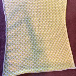 Hand Knit Bee Baby Blanket Yellow Honeycomb, Cozy Snuggle - thumbnail 3