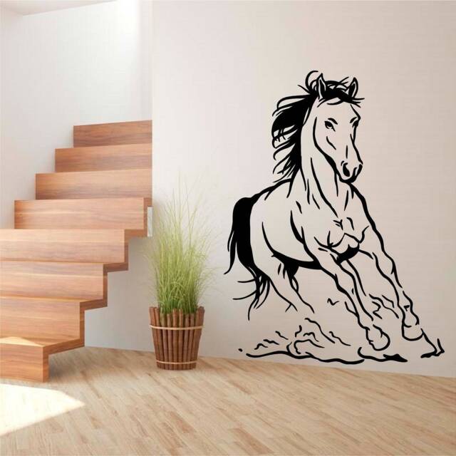 Stallion Vinyl Wall Art, Decal, Sticker, Transfer, Mural, Removable, Decor, Rent Friendly, Interior, Exterior, Full - 0579 - image 1