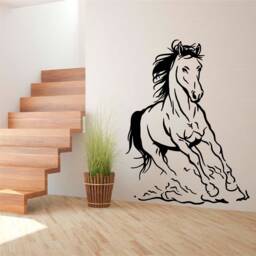 Stallion Vinyl Wall Art, Decal, Sticker, Transfer, Mural, Removable, Decor, Rent Friendly, Interior, Exterior, Full - 0579 - thumbnail 1