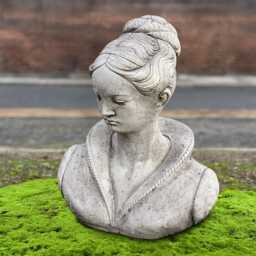Amazing Woman Statue Concrete Girl Sculpture Cement Face Figurine Outdoor Head Ornament Handmade Decor Front Door Art Face Lover Gift - thumbnail 2